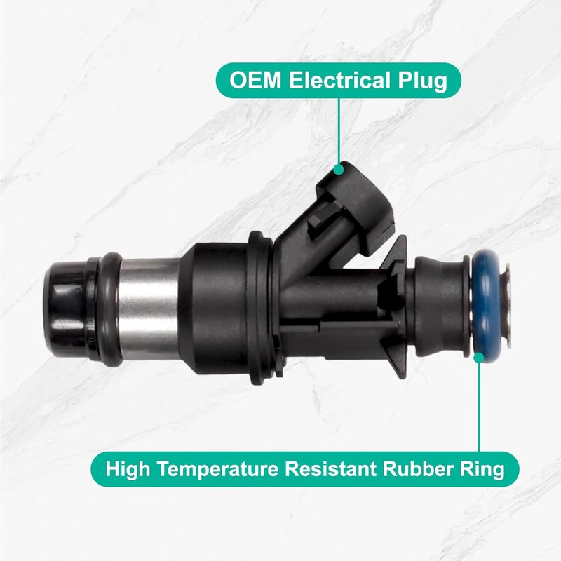 PYHAUTO Fuel Injector FJ315 Compatible with 2002-2005 Silverado 1500 2500 3500,2001-2003 Sierra 1500 2500 3500 4.8L 5.3L 6.0L,Replace 25317628, 17113698, 17113553, FJ10062 8pcs 2 Holes - Image 2